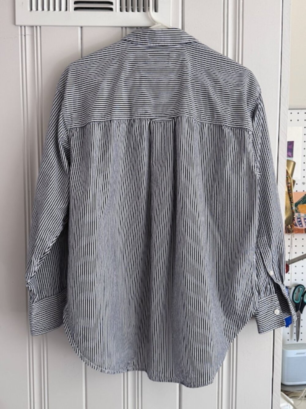 J. Crew Étienne Oversized Button Up Shirt in striped cotton poplin - Size Small - Picture 4 of 4